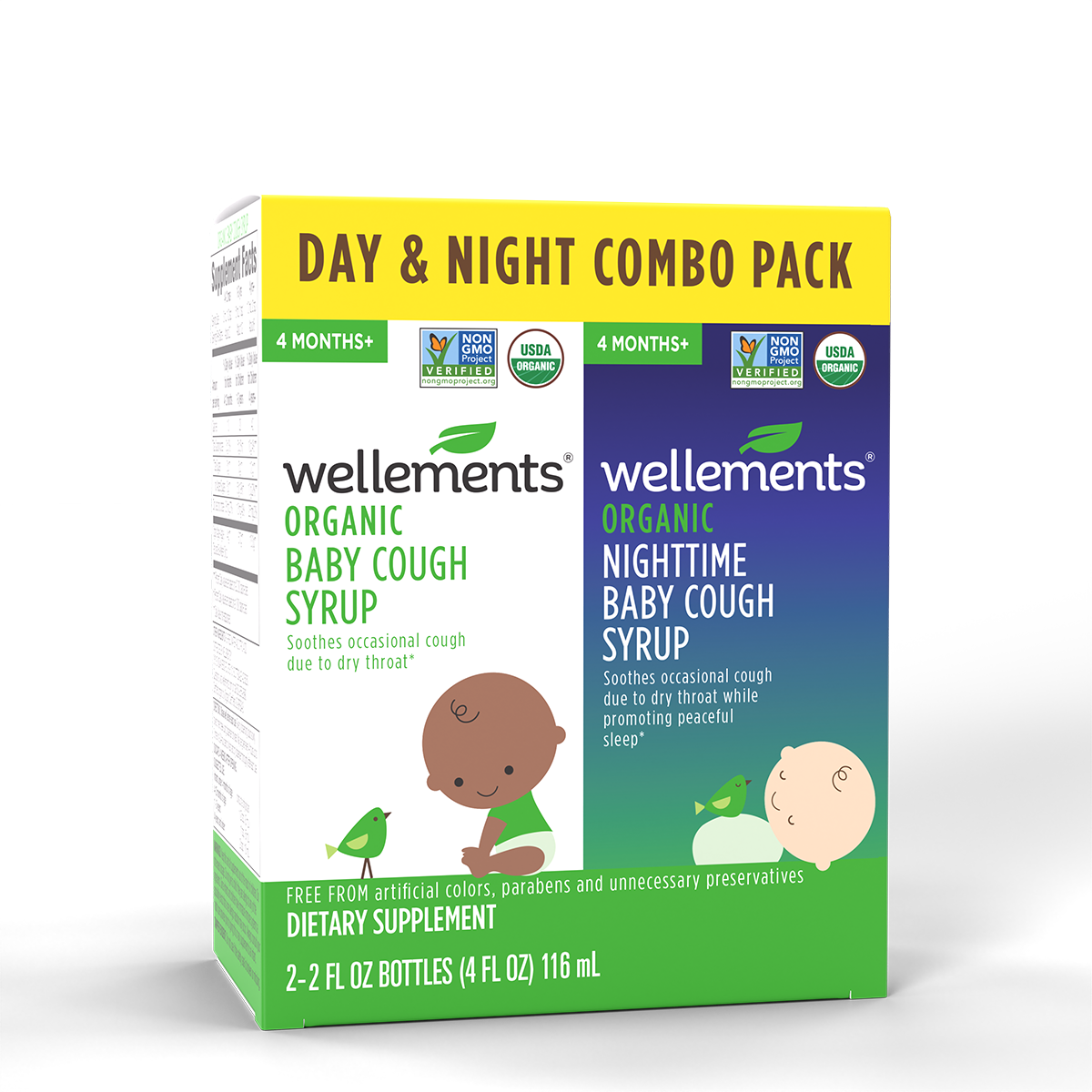 Wellements Organic Baby Cough Syrup Day & Night Combo Pack