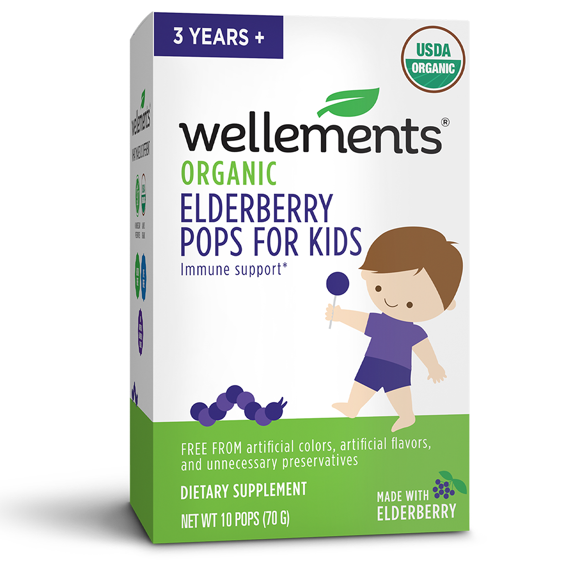 Wellements Organic Elderberry Pops For Kids