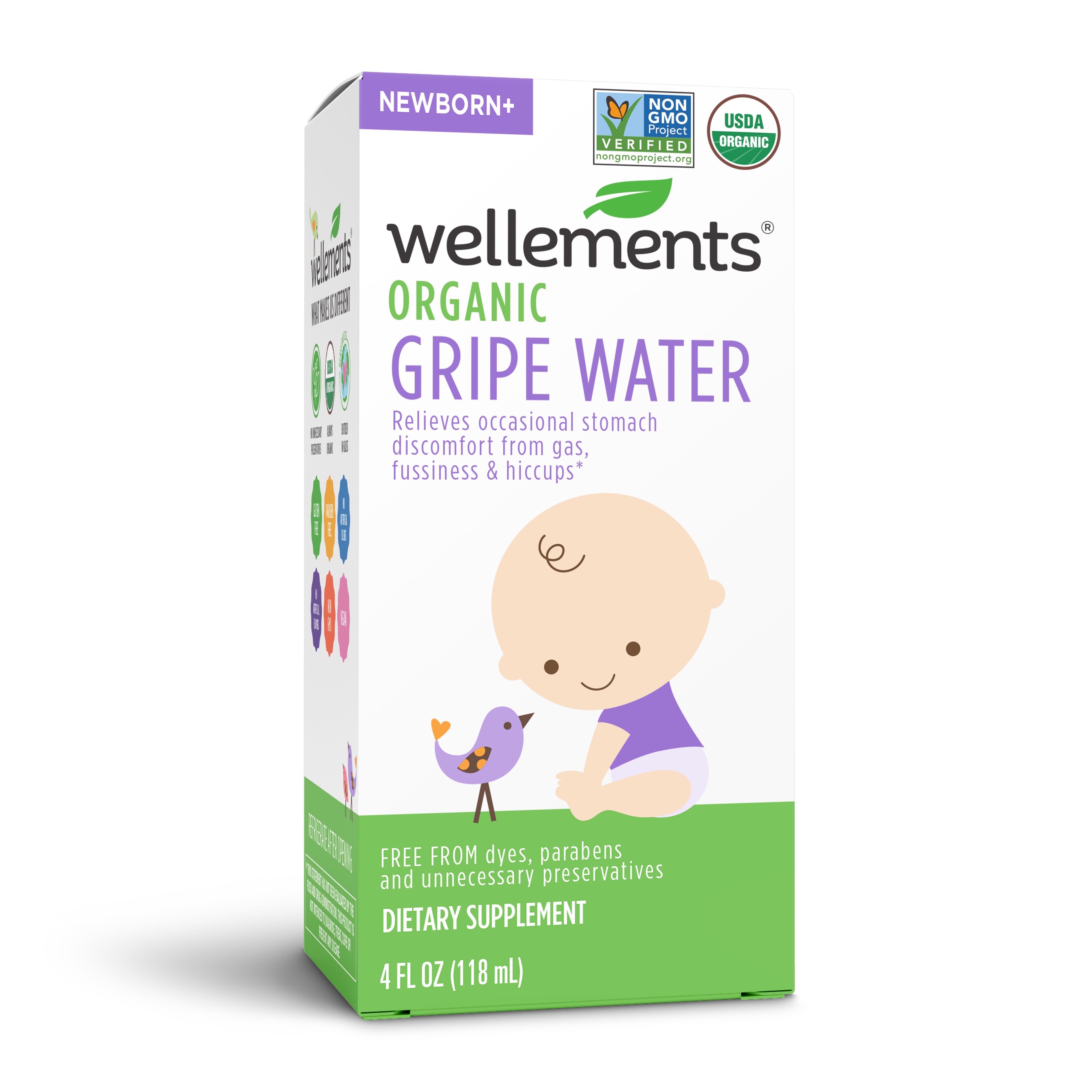 Wellements Baby Organic Gripe Water for Colic - 4 fl oz bottle