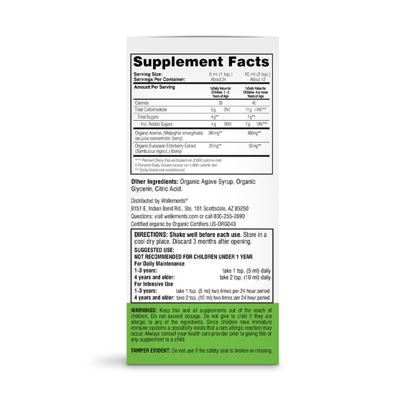 Wellements Organic Elderberry Immune Syrup