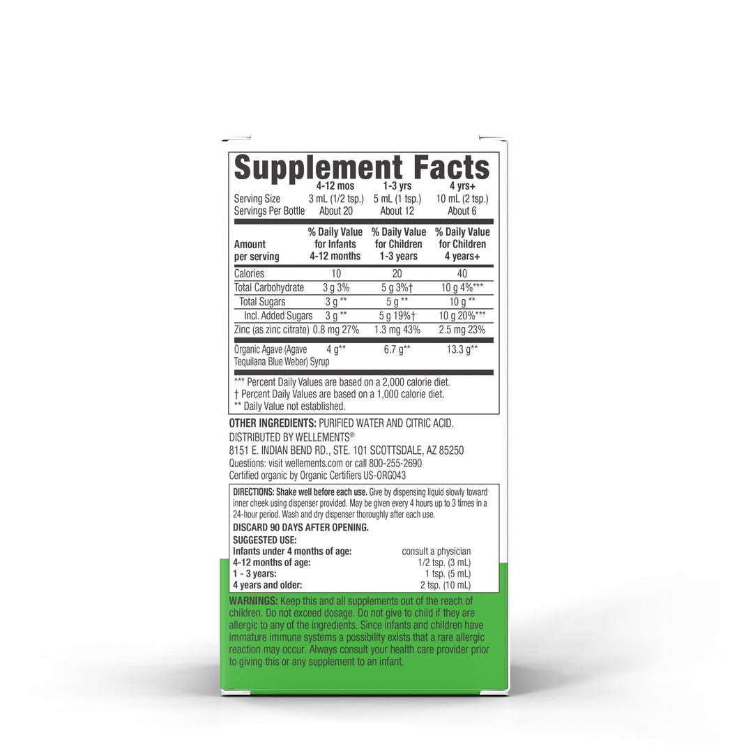 Wellements Organic Cough Syrup For Babies & Infants {Calms Dry Throats