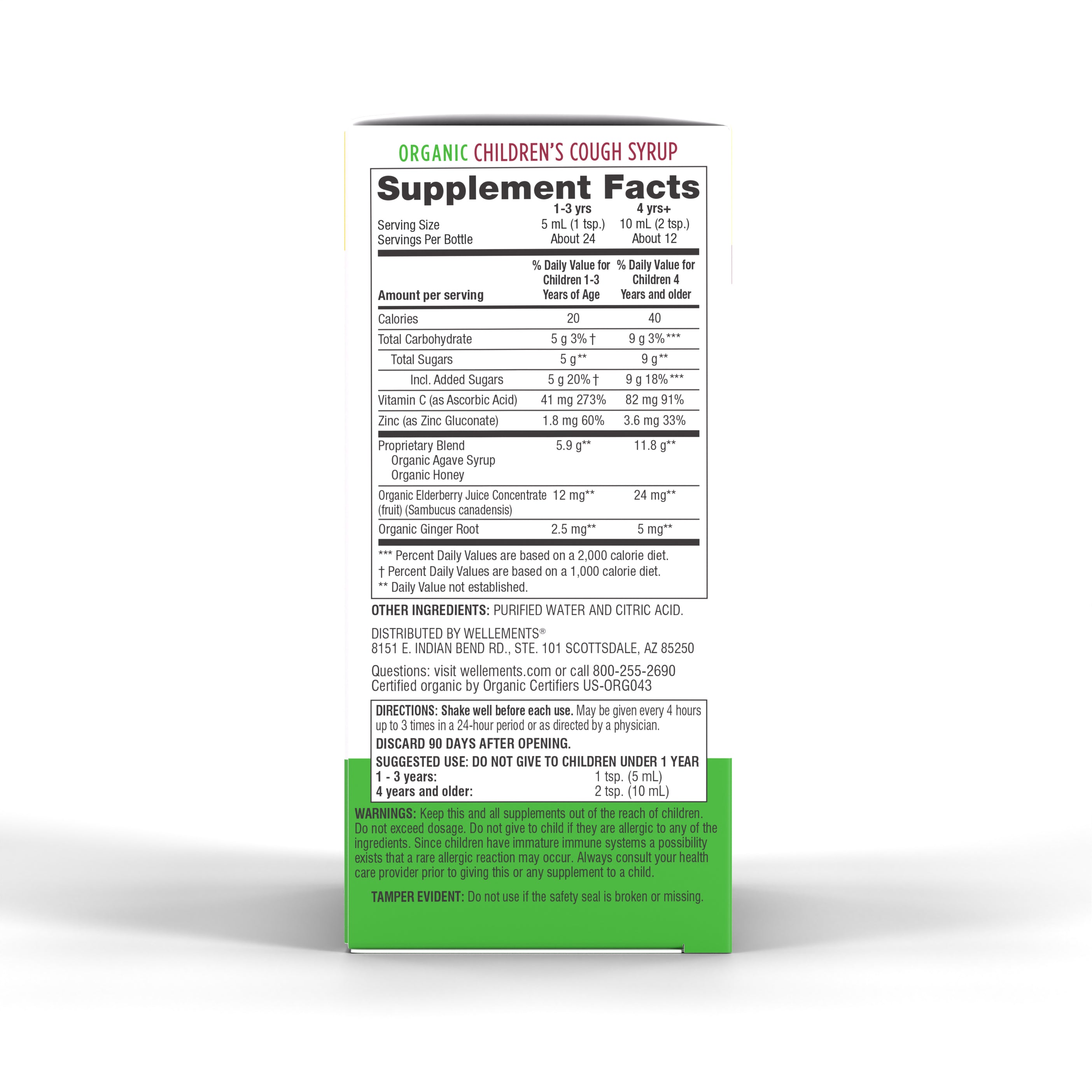 Wellements Organic Children's Cough Syrup Day & Night Combo Pack