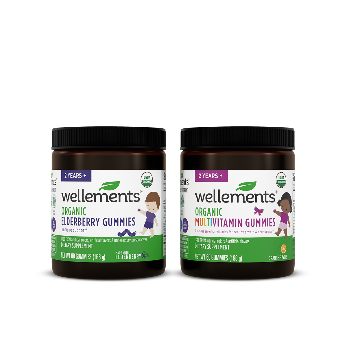 Wellements Organic Children's Elderberry and Multivitamin Gummy Pack