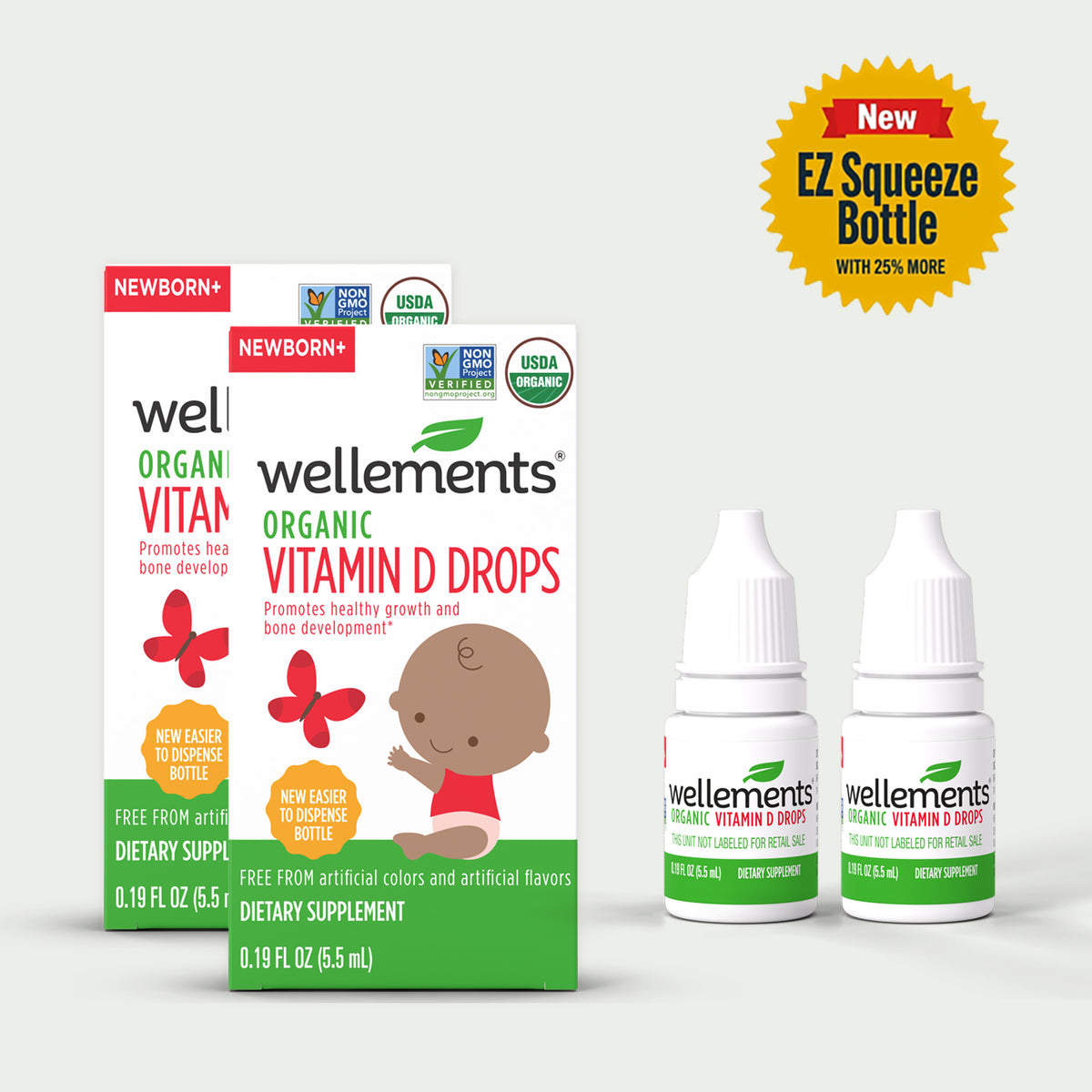 Wellements Organic Vitamin D Drops Duo Pack